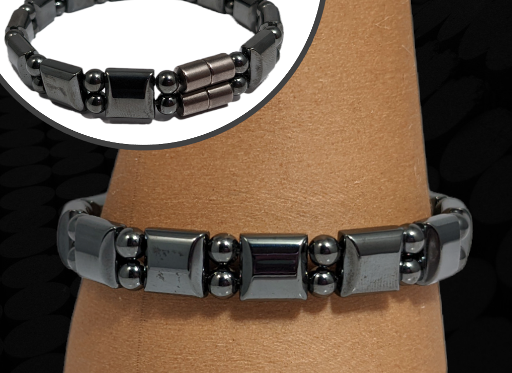 Bendi's Magnetic bracelet with black hematite extra strong