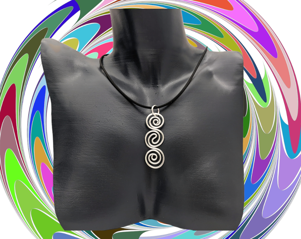 Triple spiral Necklace pendant by Bendi's